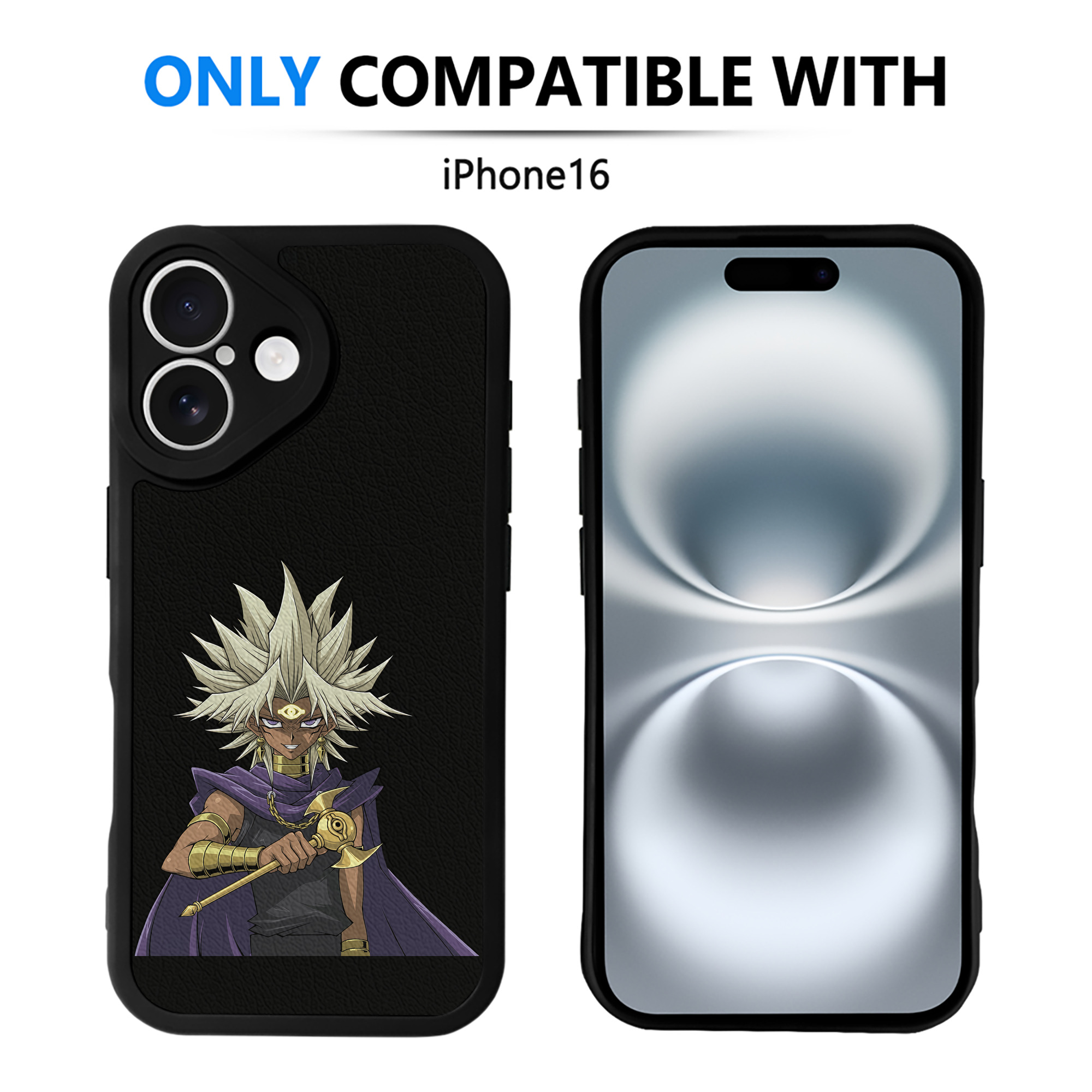 （画像用） 遊☆戯☆王 Yu-Gi-Oh! 【iPhone 16シリーズ対応】シリコンスマホケース（レザー調） 材質：シリコン